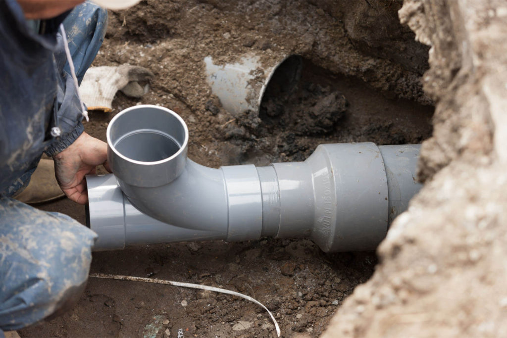 Sewer and water line installation