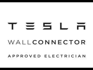 tesla wall connector approved electrician